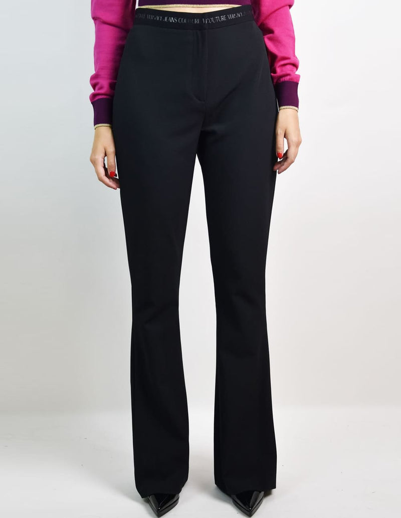 Pantalón Versace Jeans Couture con Logo Negro Mujer