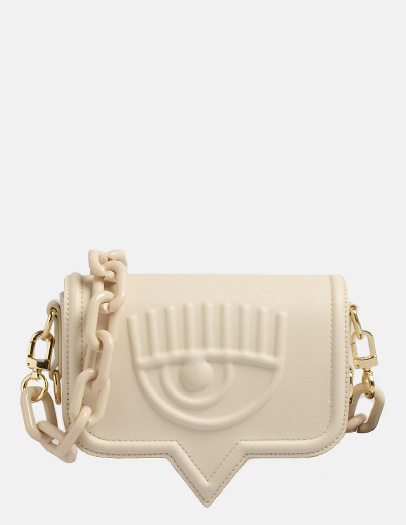 Bolso Chaira Ferragni Eyelike Beige Mujer 20 x 12 x 4