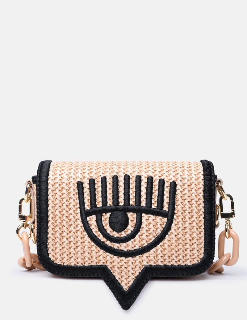 Bolso Chiara Ferragni con Logo Beige y Negro Mujer