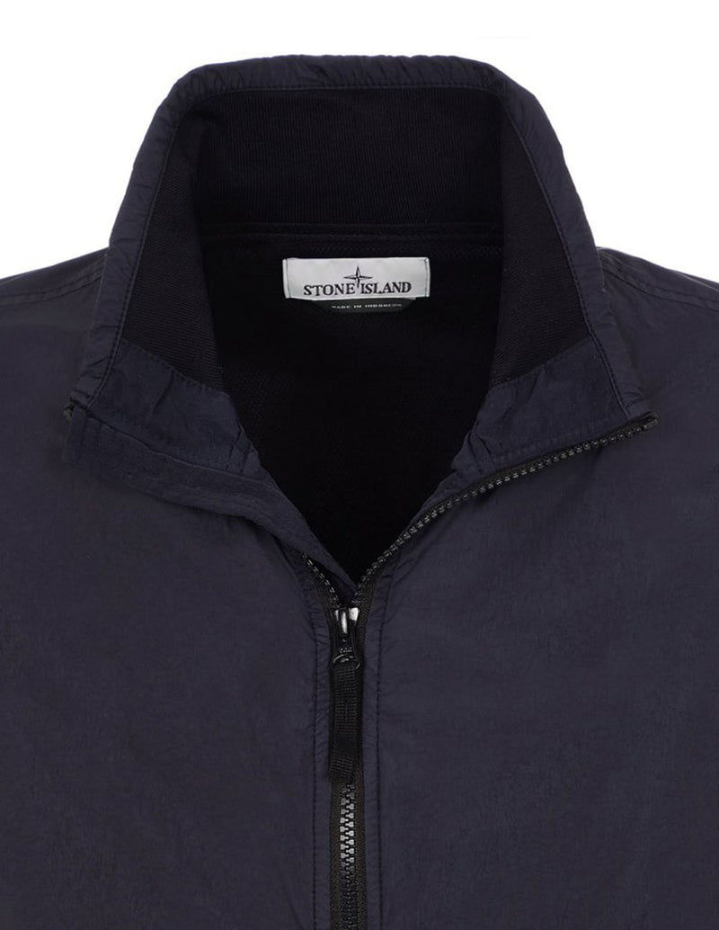 Stone Island Logo Patch Bomber Jacket Navy Blue Men