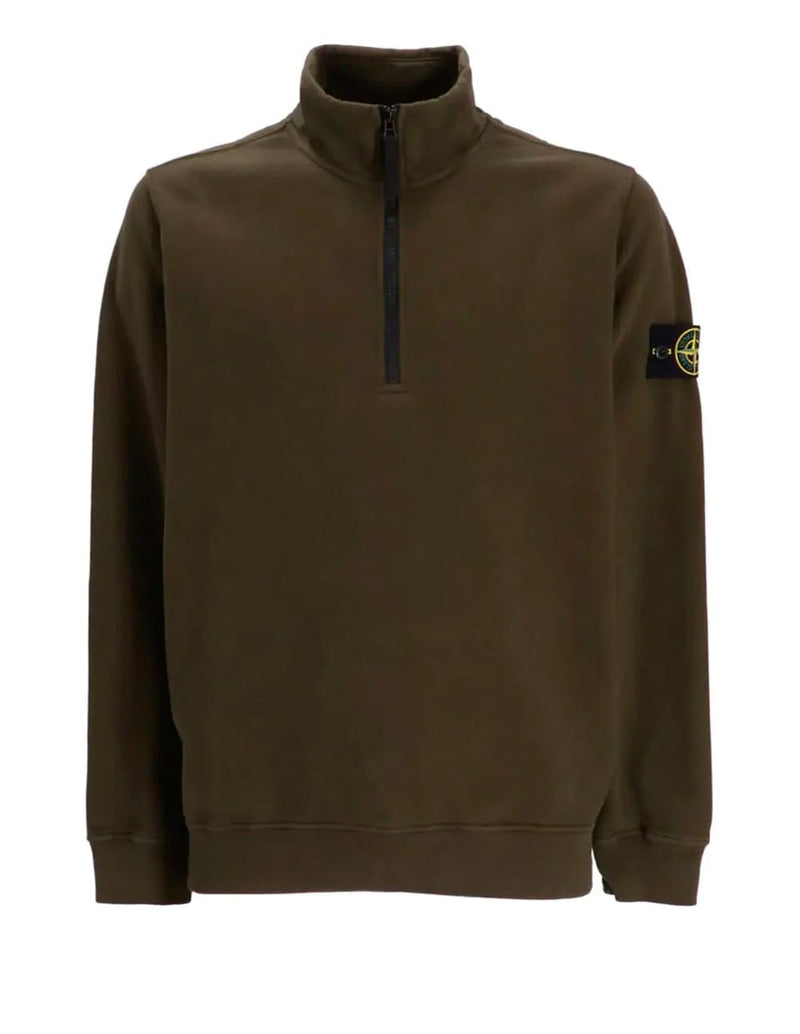 Sudadera Stone Island Half Zip Verde Hombre