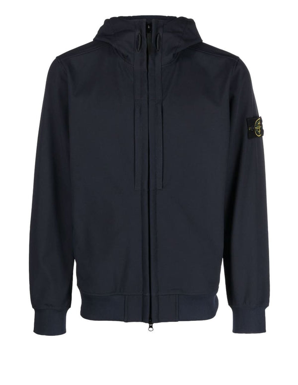 Chaqueta Stone Island con Capucha Azul Marino Hombre