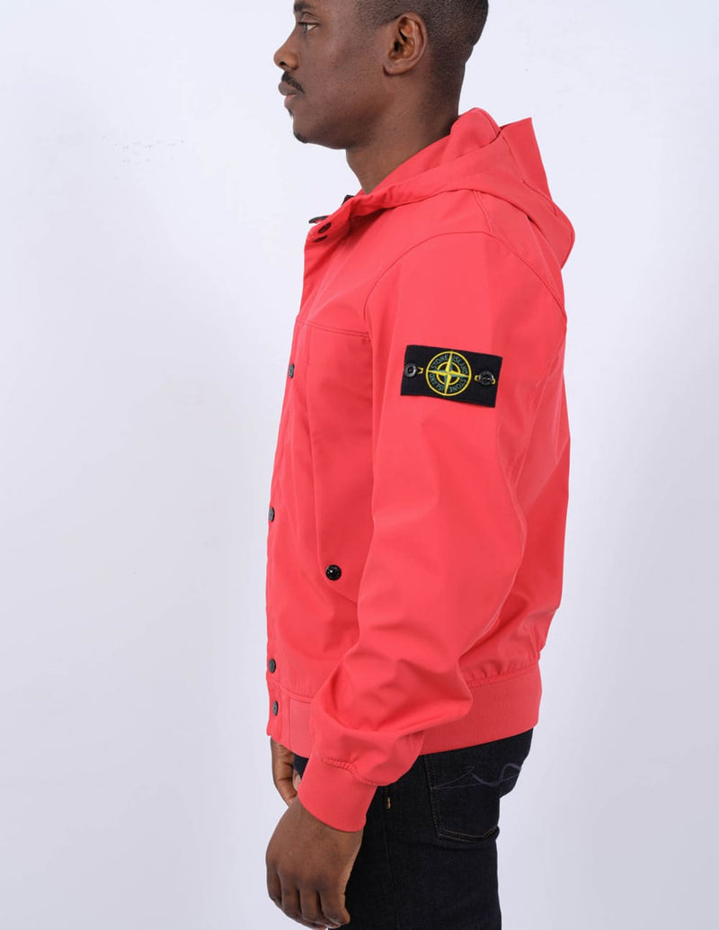 Chaqueta Stone Island con Capucha Roja Hombre