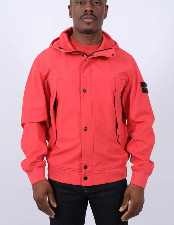 Chaqueta Stone Island con Capucha Roja Hombre