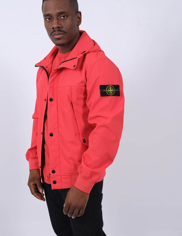 Chaqueta Stone Island con Capucha Roja Hombre