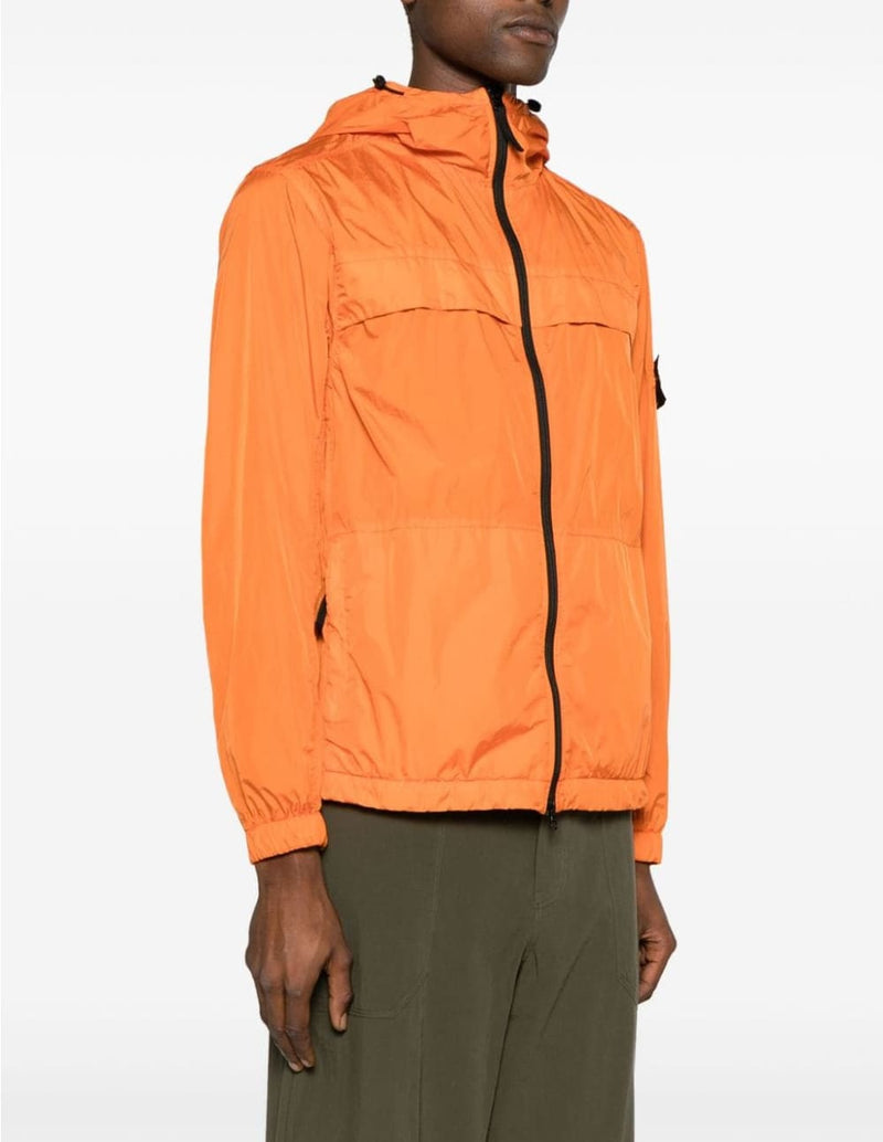 Chaqueta Cortavientos Stone Island con Parche Logo Naranja Hombre