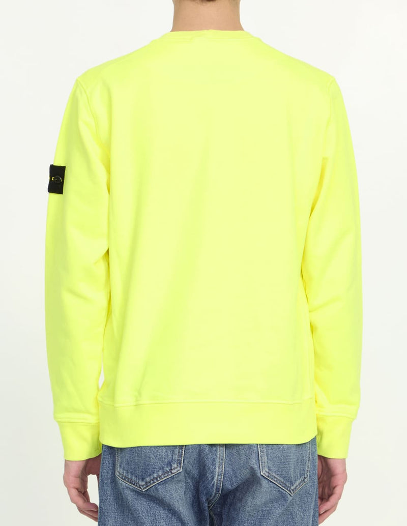 Sudadera Stone Island con Logo Amarilla Hombre