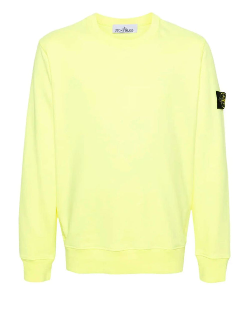 Sudadera Stone Island con Logo Amarilla Hombre