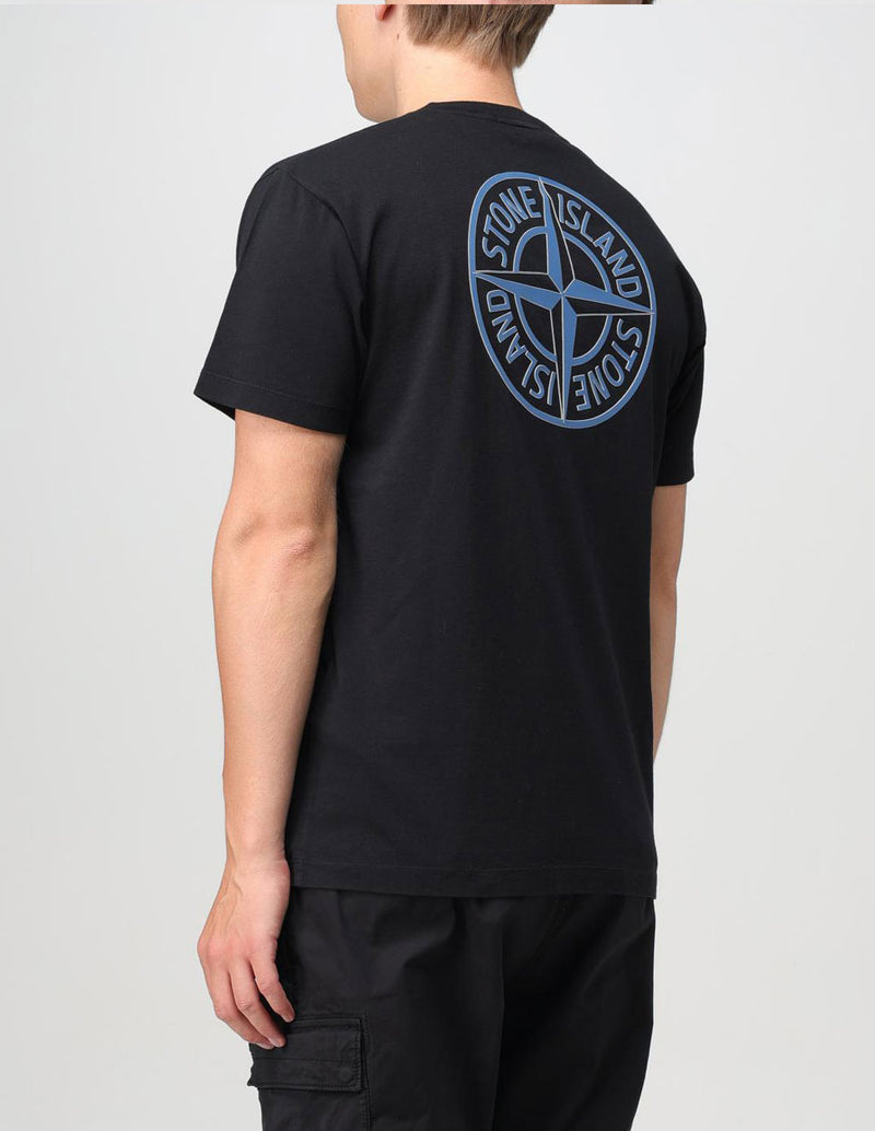 Camiseta Stone Island con Minilogo Negra Hombre