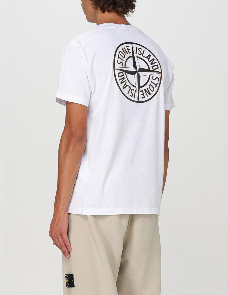 Camiseta Stone Island con Minilogo Blanca Hombre