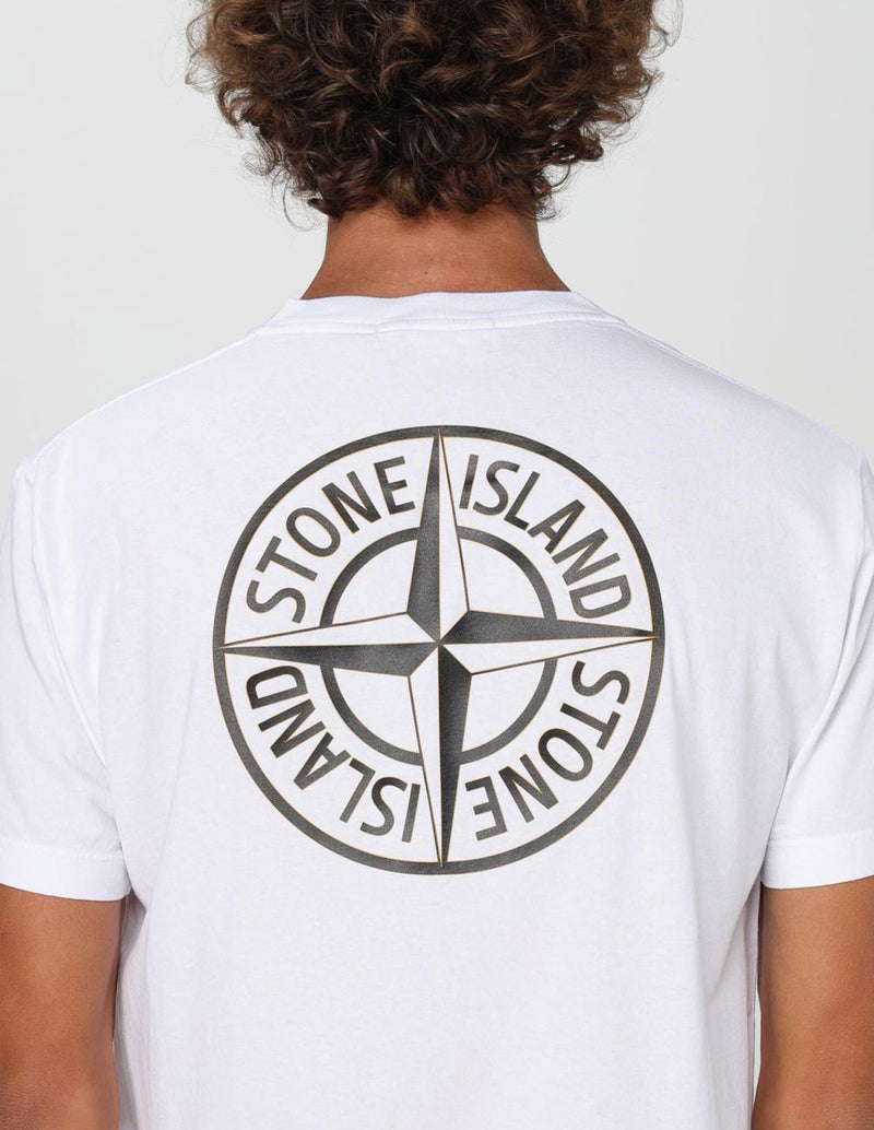 Camiseta Stone Island con Minilogo Blanca Hombre