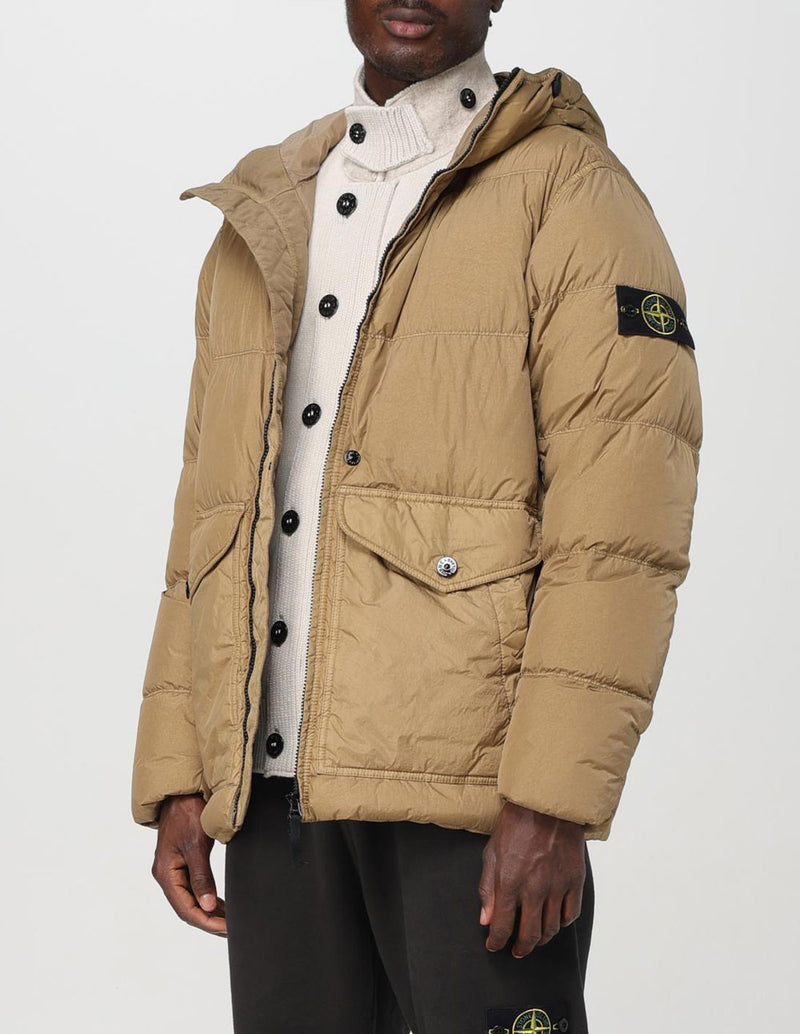 Plumas Stone Island con Logo Marrón Hombre