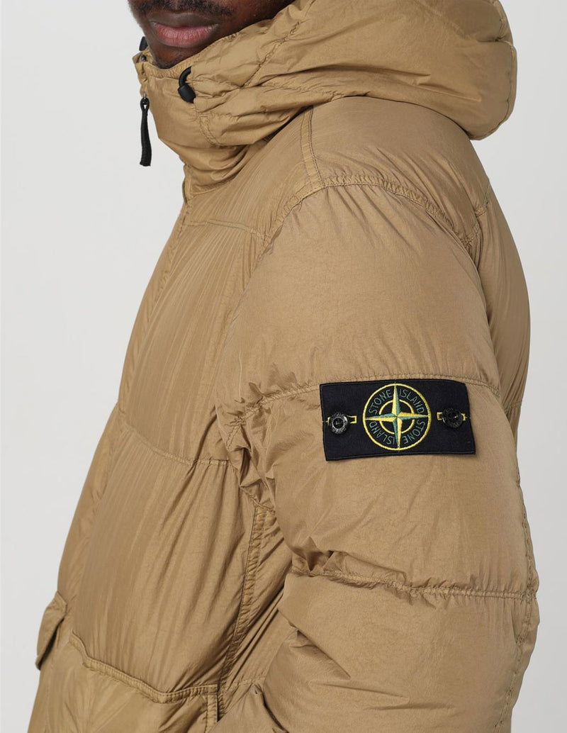 Plumas Stone Island con Logo Marrón Hombre