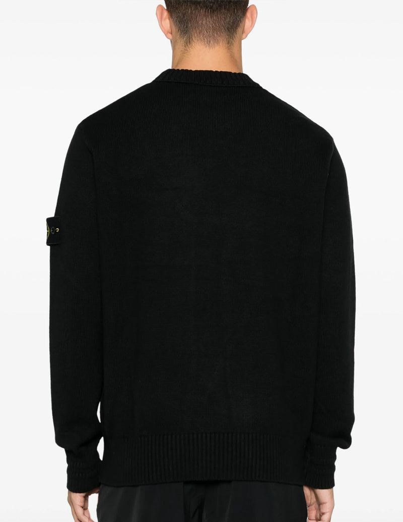 Jersey Stone Island Logo Patch Negro Hombre