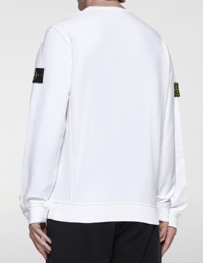 Sudadera Stone Island Logo Patch Blanca Hombre