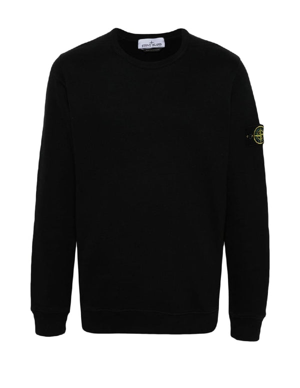 Sudadera Stone Island Logo Patch Negra Hombre