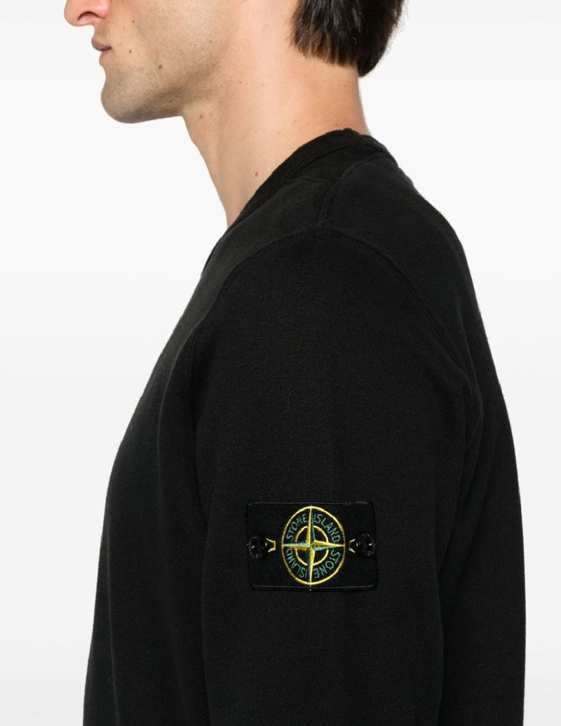 Sudadera Stone Island Logo Patch Negra Hombre