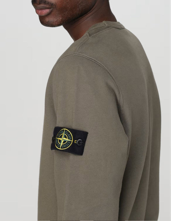 Sudadera Stone Island Logo Patch Marrón Hombre