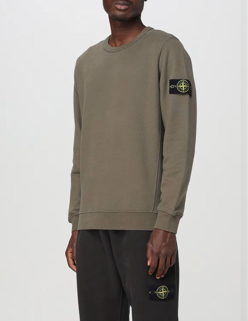 Sudadera Stone Island Logo Patch Marrón Hombre