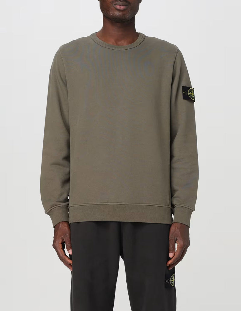 Sudadera Stone Island Logo Patch Marrón Hombre