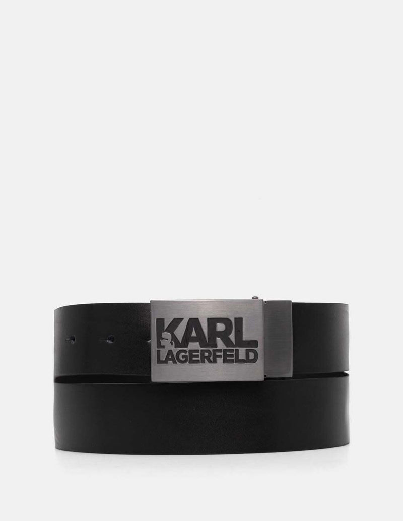 Cinturón Karl Lagerfeld con Logo Negro Hombre