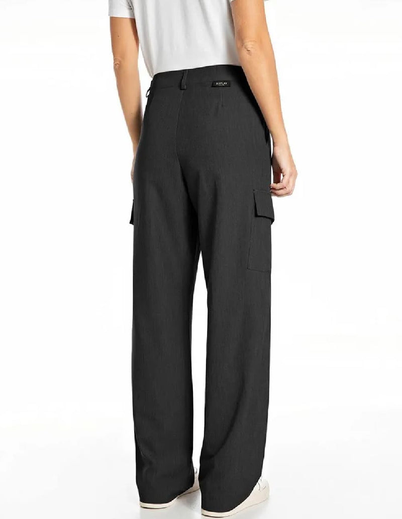 Pantalón Replay Cargo Comfort Fit Gris Mujer