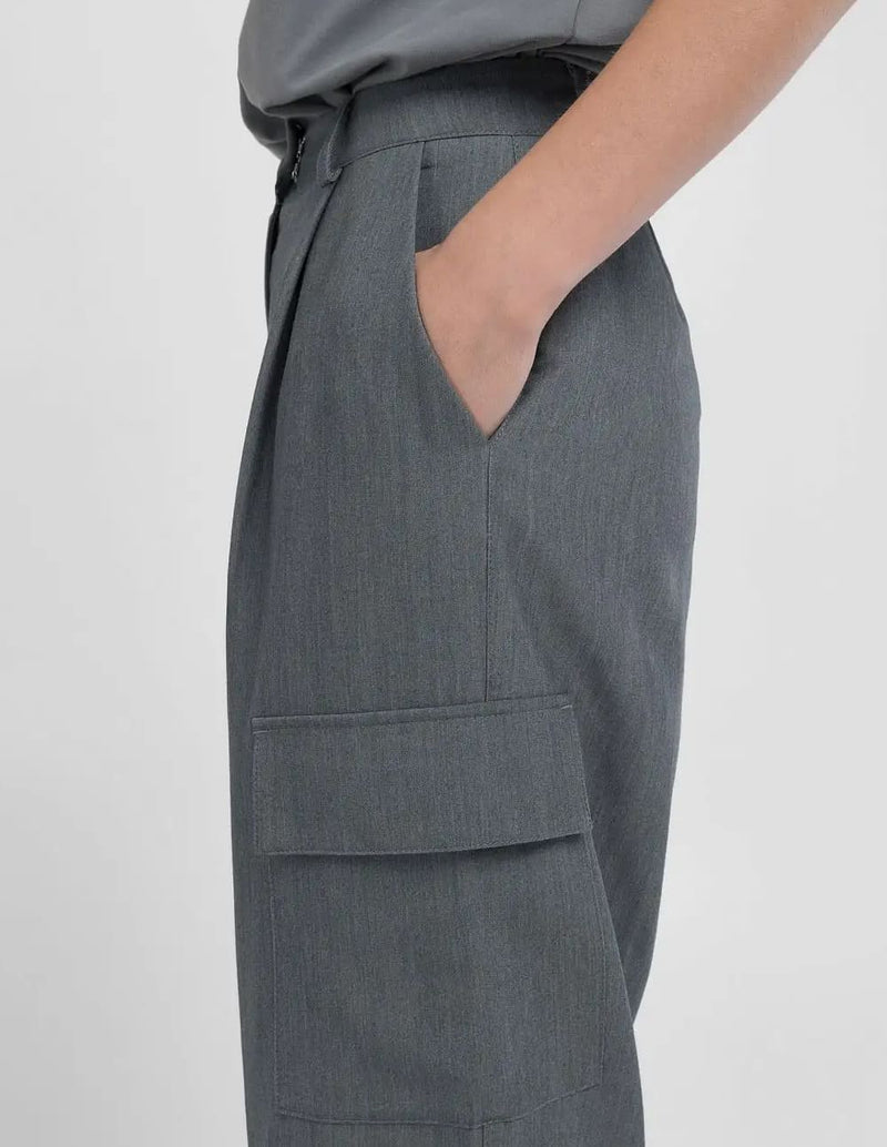 Pantalón Replay Cargo Comfort Fit Gris Mujer