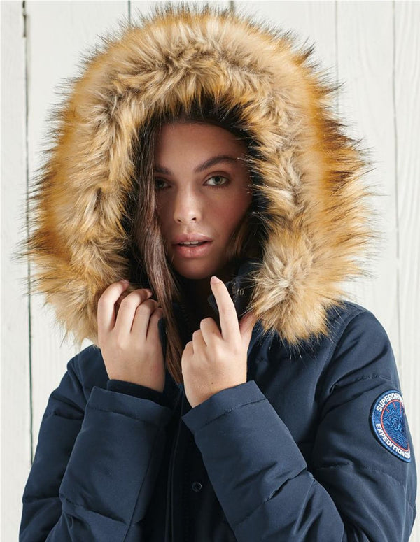 Superdry Everest Short Coat Black Women W5010303a-02A Blue