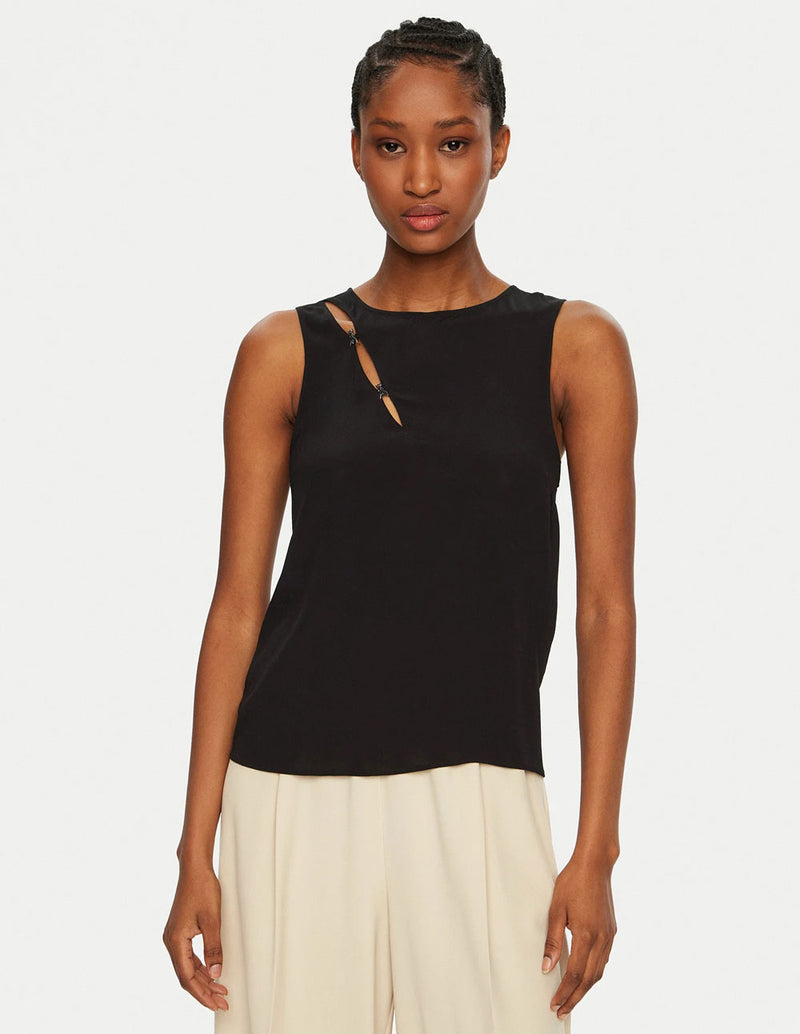 Blusa Patrizia Pepe sin Mangas Negra Mujer