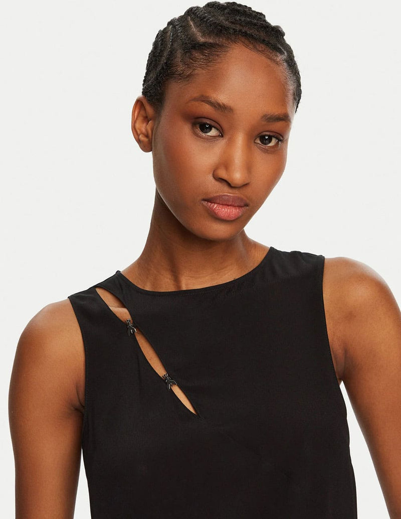 Blusa Patrizia Pepe sin Mangas Negra Mujer