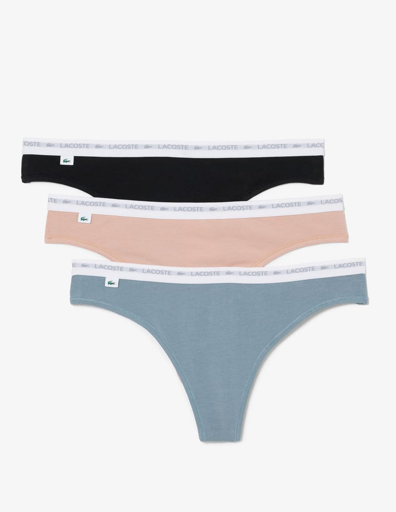 Tanga Lacoste con Logo Pack de 3 Multicolor Mujer