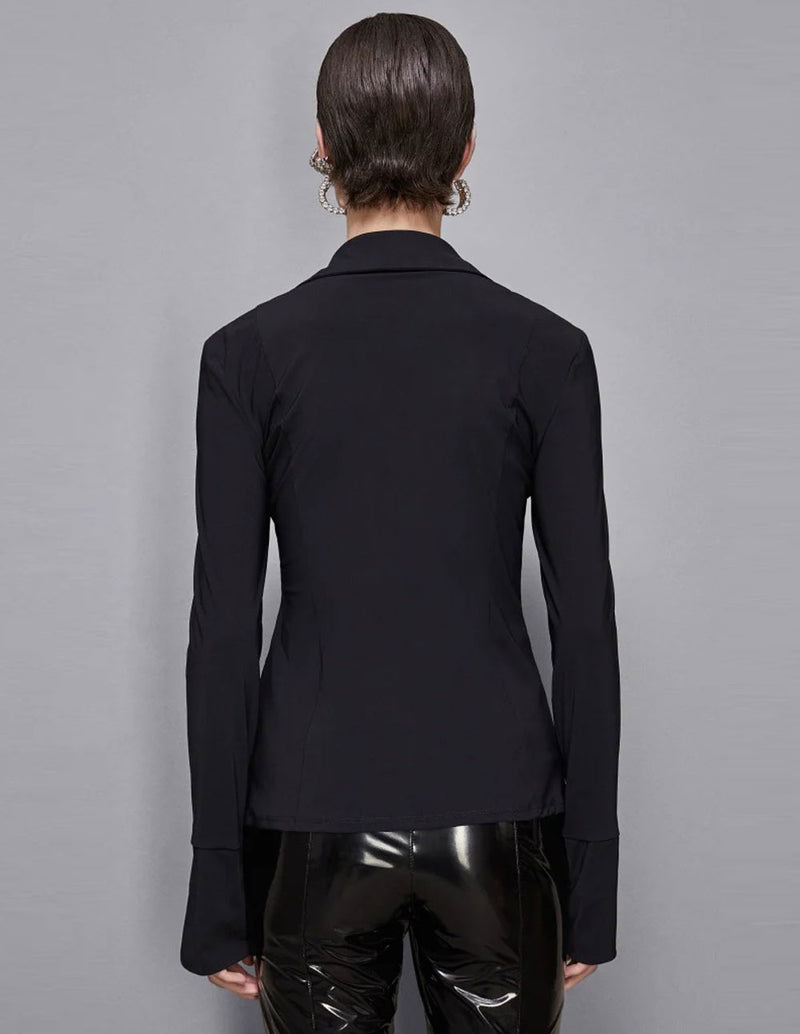 Camisa Patrizia Pepe con Cremallera Negra Mujer