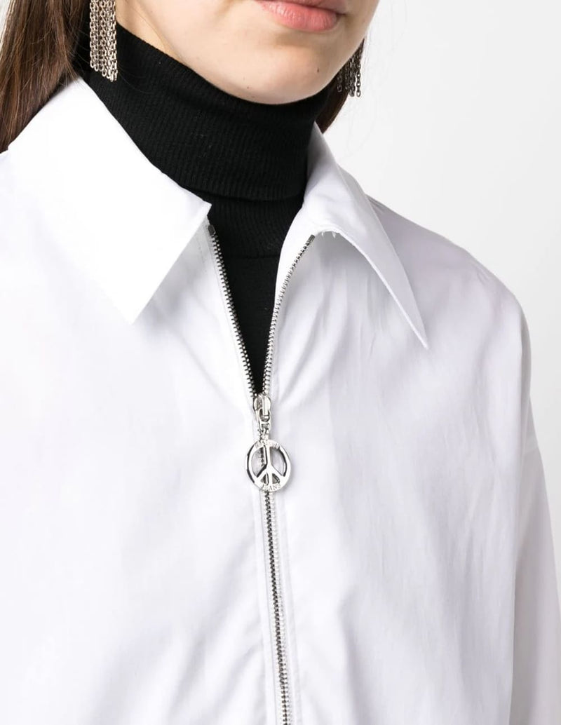 Camisa Moschino con Cremallera Blanca Mujer