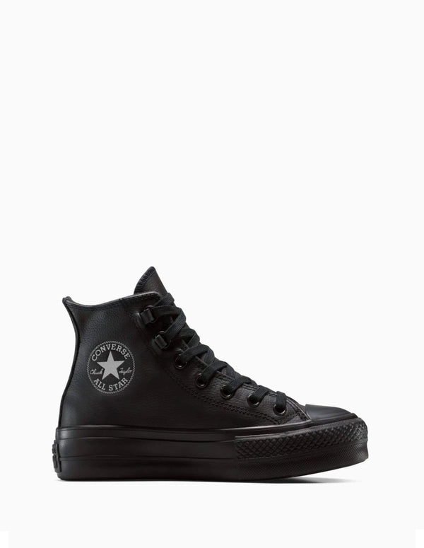 Converse Chuck Taylor All Star Lift Platform Leather Negras Mujer A12969C NEGRO