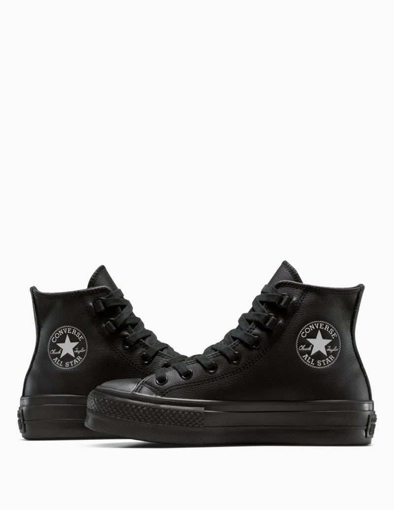 Converse Chuck Taylor All Star Lift Platform Leather Negras Mujer A12969C NEGRO