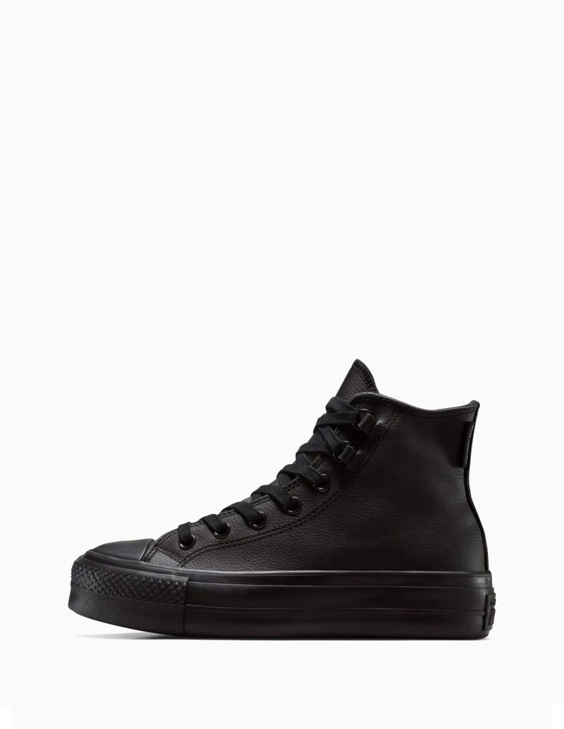 Converse Chuck Taylor All Star Lift Platform Leather Negras Mujer A12969C NEGRO