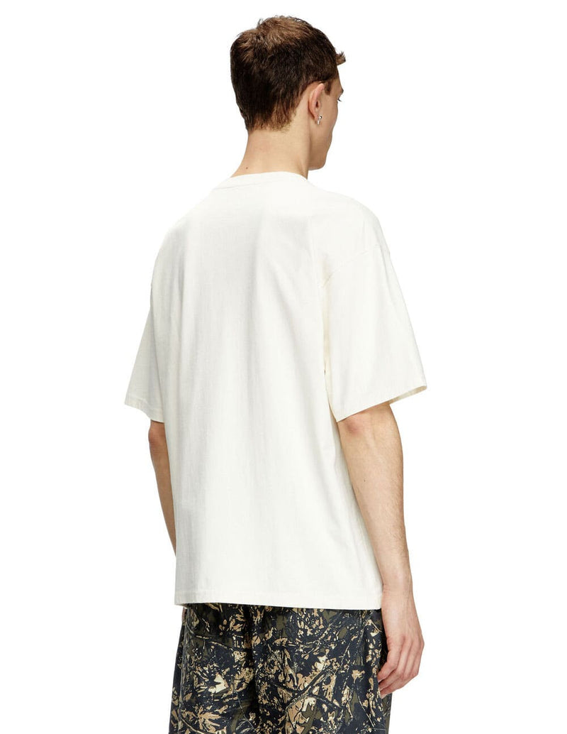 Camiseta DIESEL con Logo Desgastado en Relieve Blanca Hombre