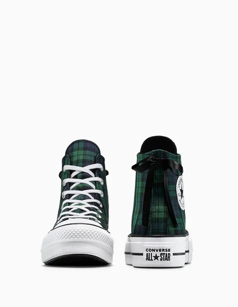 Converse Chuck Taylor All Star Lift Platform Plaid Verdes Mujer