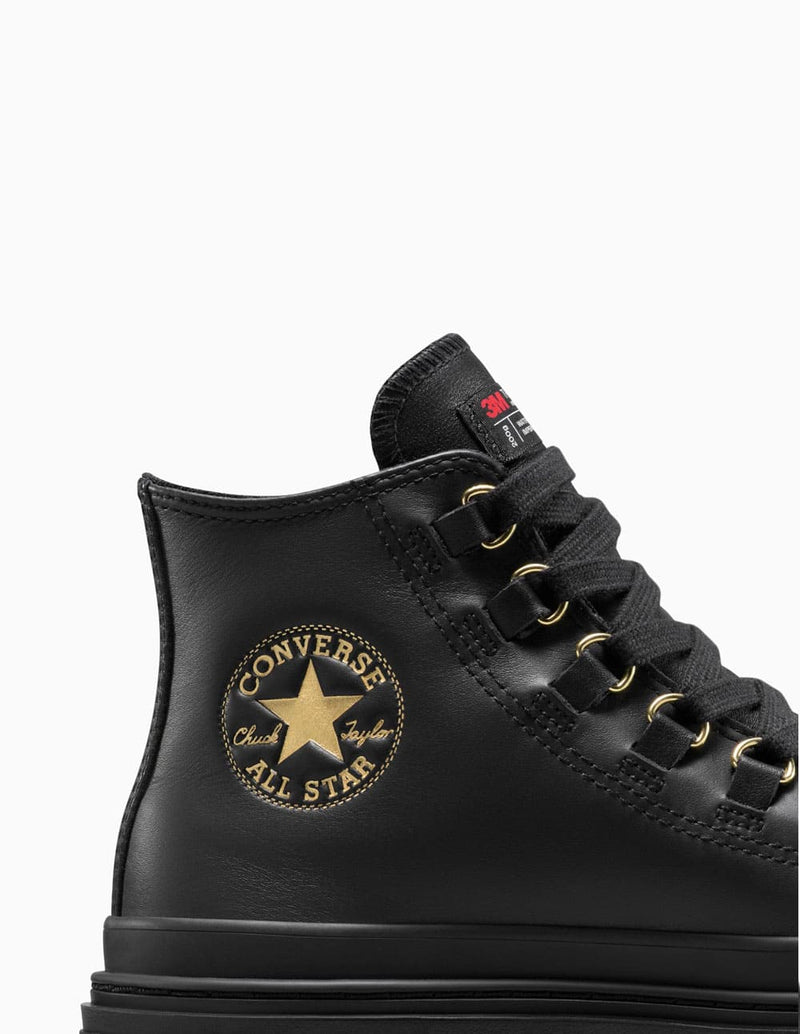Converse Chuck Taylor All Star Lugged Heel Platform Leather Negras Mujer