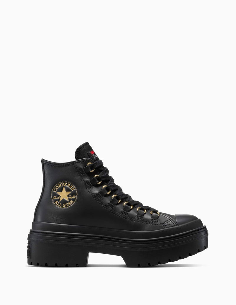 Converse Chuck Taylor All Star Lugged Heel Platform Leather Negras Mujer