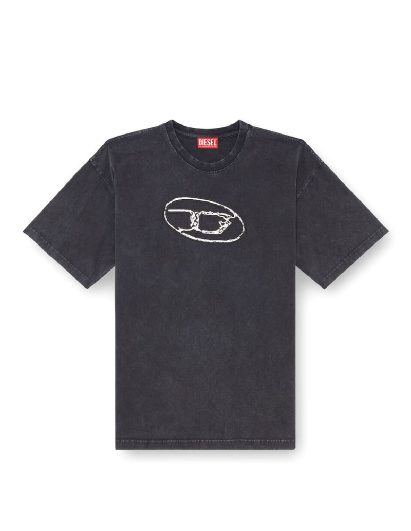 Camiseta DIESEL con Estampado Oval D Negra Hombre