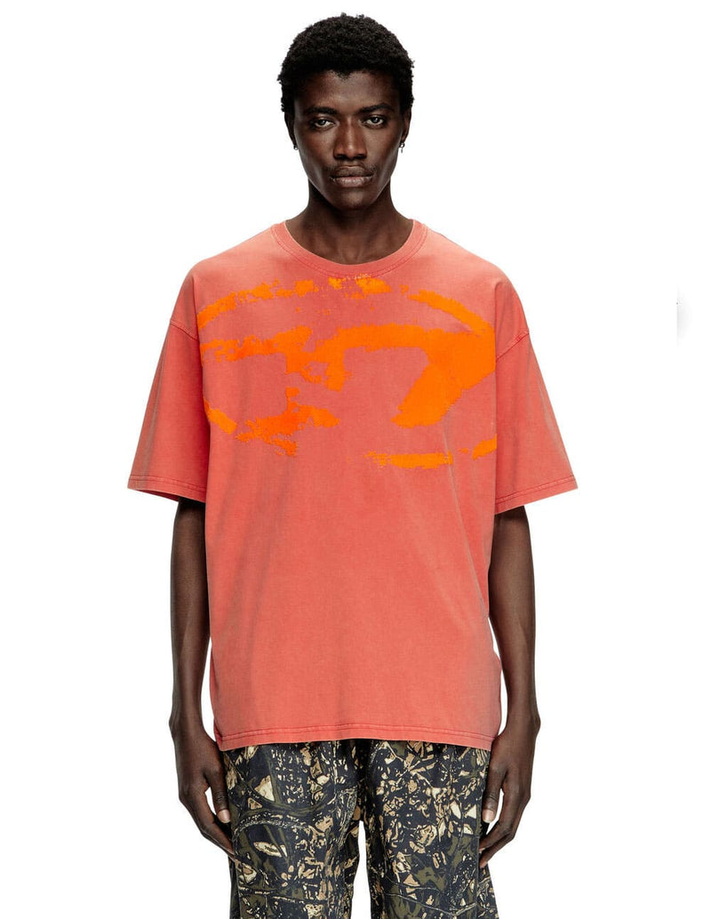 Camiseta DIESEL Logo Oval-D Naranja Hombre