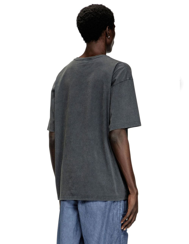 Camiseta DIESEL Logo Oval-D Negra Hombre