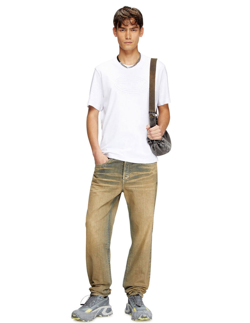 Camiseta DIESEL con Oval-D en Relieve Blanca Hombre