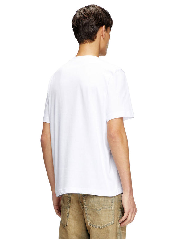 Camiseta DIESEL con Oval-D en Relieve Blanca Hombre