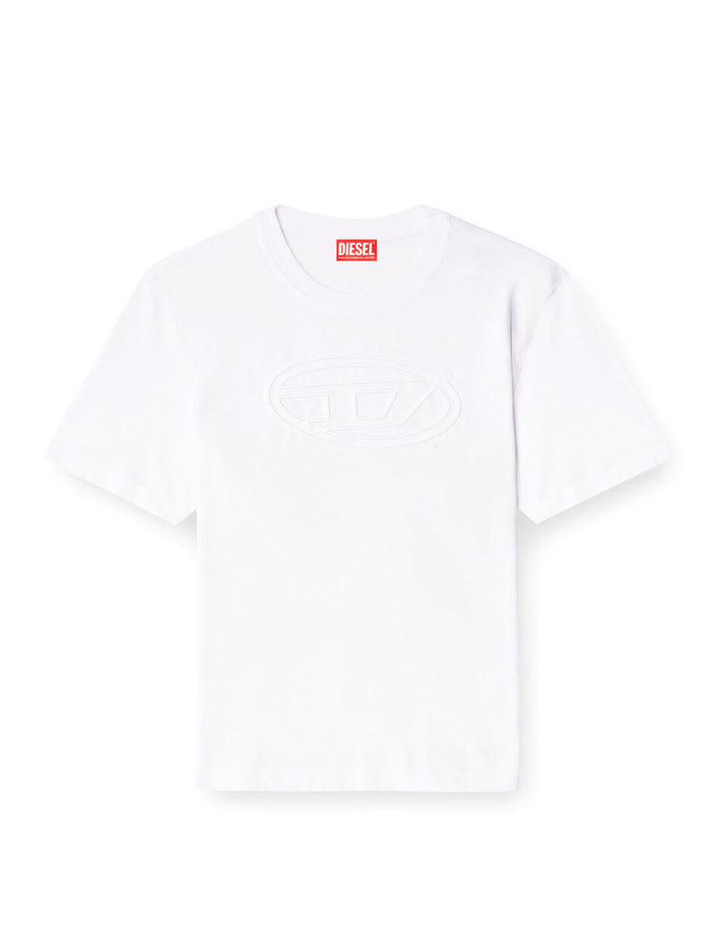 Camiseta DIESEL con Oval-D en Relieve Blanca Hombre