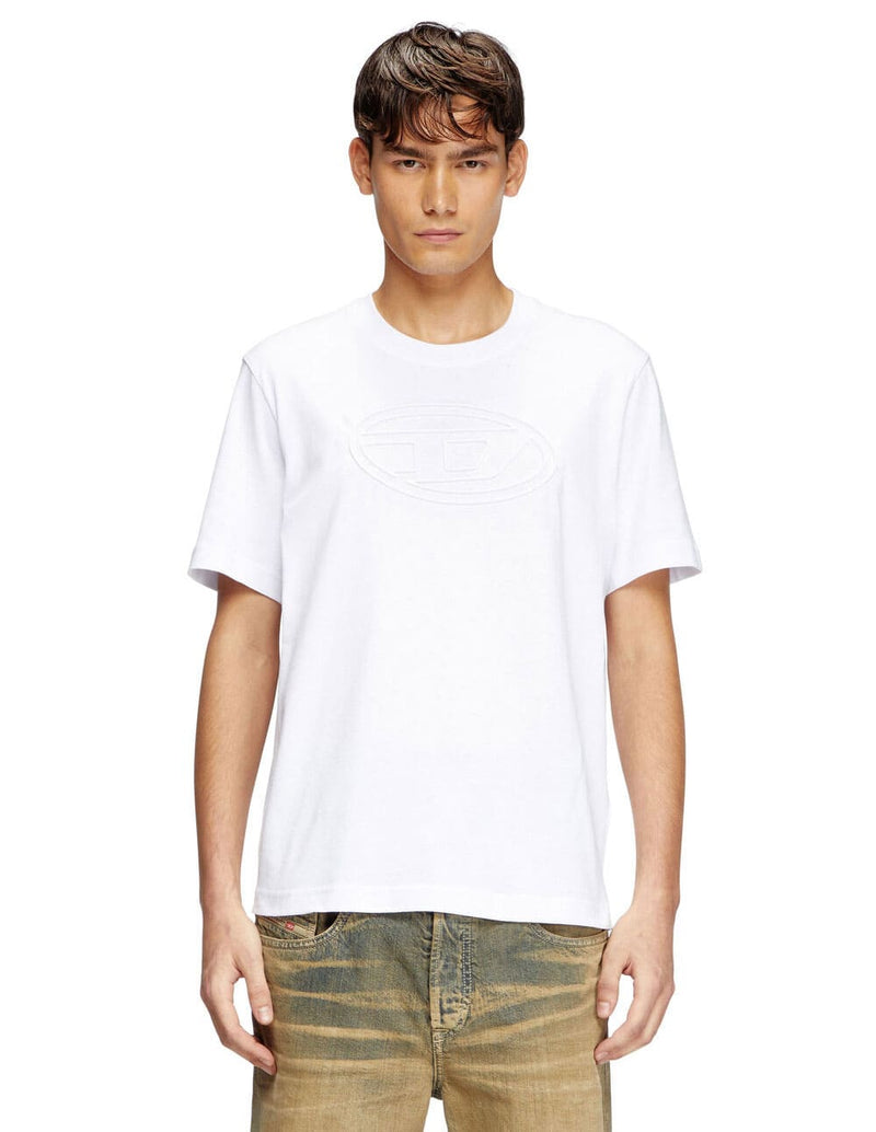 Camiseta DIESEL con Oval-D en Relieve Blanca Hombre