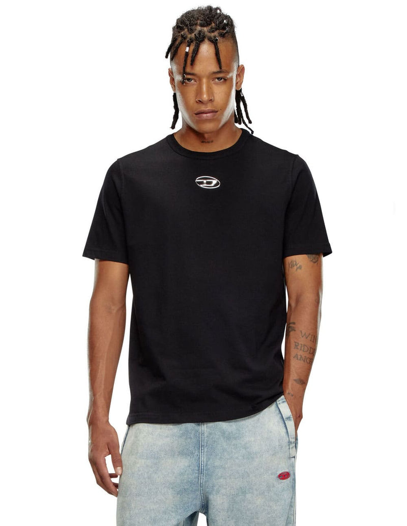 Camiseta DIESEL con Logo Oval-D Negra Hombre
