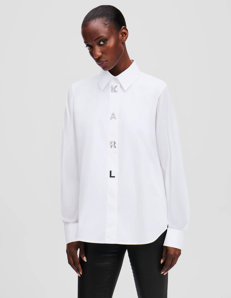 Camisa Karl Lagerfeld con Letras Blanca Mujer