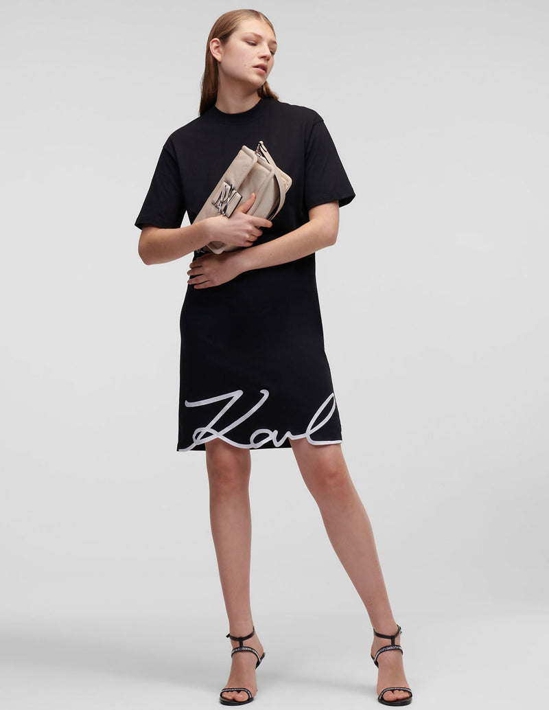 Vestido Karl Lagerfeld con Bajo Karl Signature Negro Mujer